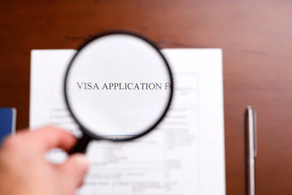 Подорожі Віза Форма Заявки Імміграційний Документ — стокове фото