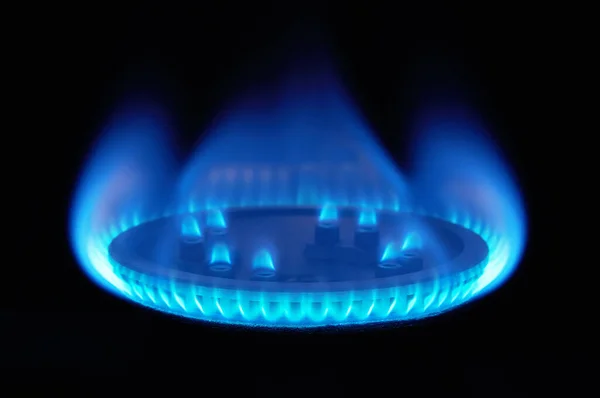 Горящий Газ Газовая Плита Плита Кухне — стоковое фото