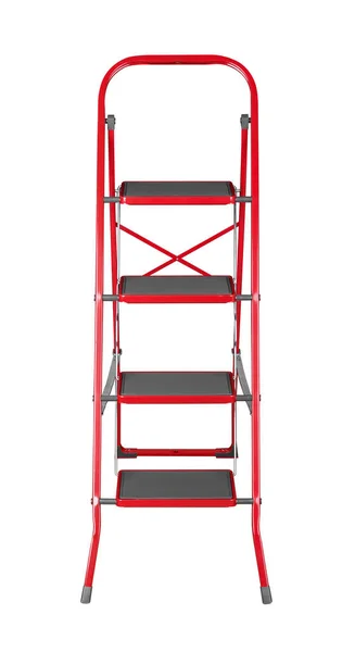 Rode Ladder Geïsoleerd Witte Achtergrond — Stockfoto