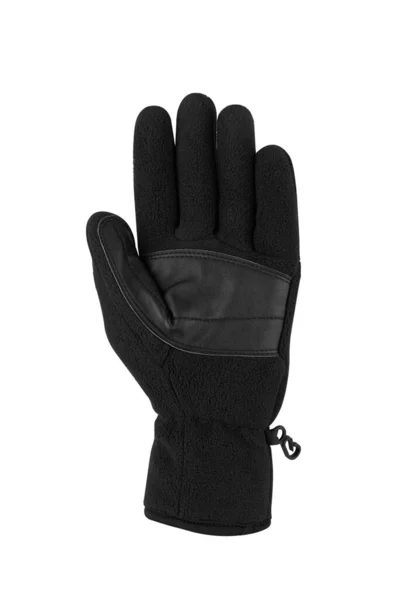 Mens Black Leather Gloves Isolated White Background — Stok fotoğraf