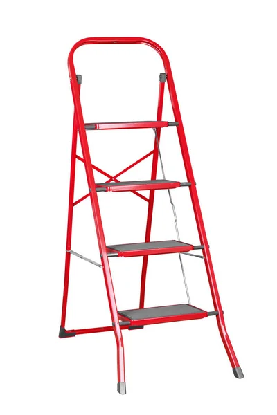 Red Ladder Isolated White Background — Stock fotografie