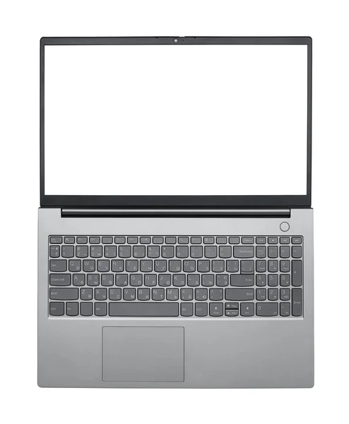 Laptop Pustą Przestrzenią Izolowaną Białym Tle — Zdjęcie stockowe