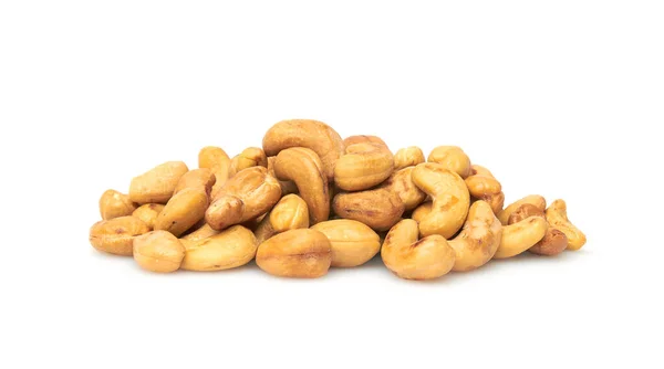 Kešu Ořechy Izolované Bílém Pozadí — Stock fotografie