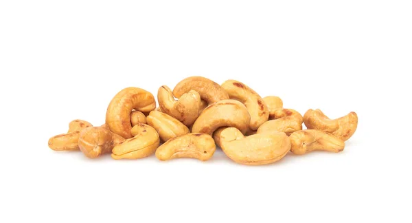 Kešu Ořechy Izolované Bílém Pozadí — Stock fotografie