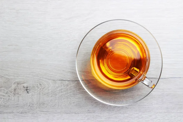 Чашка Чая Светлом Деревянном Фоне — стоковое фото