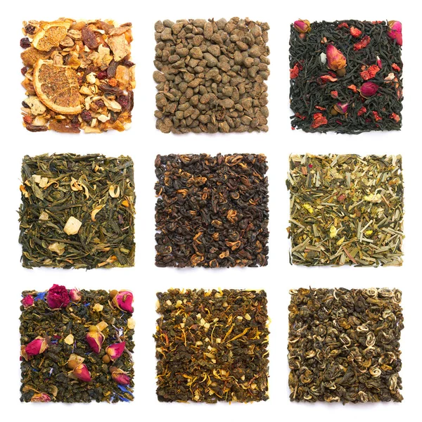 Uppsättning Tea Heapes Isolerad Vit Bakgrund — Stockfoto