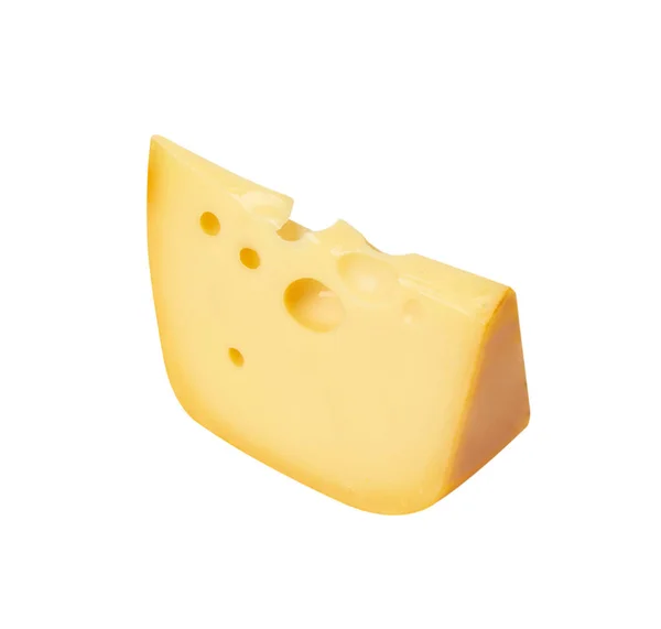 Piece Cheese Isolated White Background — Stock Photo, Image