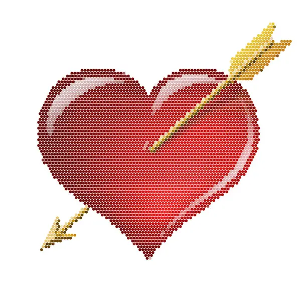 Красное Сердце Стрелкой Векторных Кругов Лицензионные Стоковые Иллюстрации