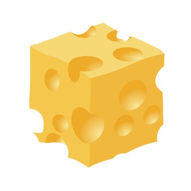 Peynir parçası beyaza izole edilmiş. Görüntü