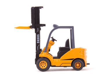 Forklift yükleyici, istif kamyonu, beyaz arkaplanda izole et
