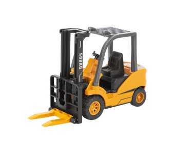 Forklift yükleyici, istif kamyonu, beyaz arkaplanda izole et