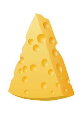 Peynir parçası beyaza izole edilmiş. Görüntü