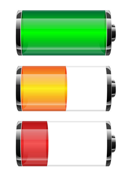 Статус заряда батареи на черном. Иллюстрация