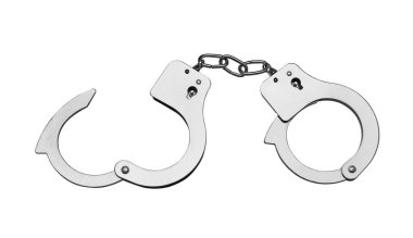 Beyaz bir arka plan üzerinde izole kelepçe