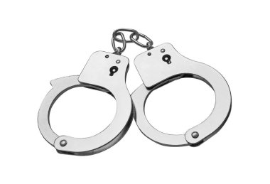 Beyaz bir arka plan üzerinde izole kelepçe