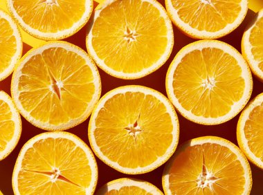 Turuncu arka planda portakal meyveleri