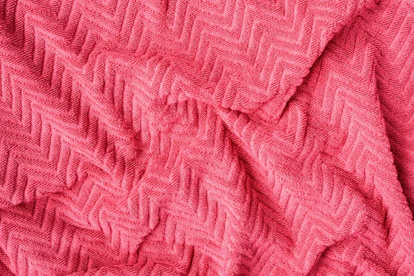 Undulating Plüss Törölköző Szövet Rózsaszín Szövet Textúra Koncepció Közel Törülköző — Stock Fotó