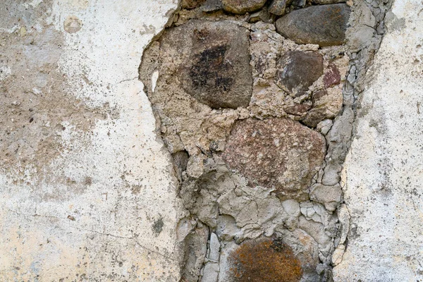 Фон Древней Каменной Стены Отвалившимися Стенами — стоковое фото