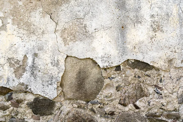 落下した石膏と古代の石の壁の背景 デザインやポスターの背景として使用することができます スペースをコピー — ストック写真