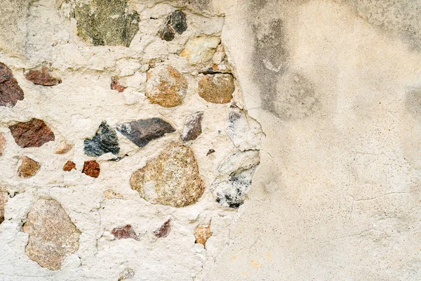 Стареющая Текстура Облицовочного Материала Старая Изношенная Каменная Стена Сломанной Штукатуркой — стоковое фото