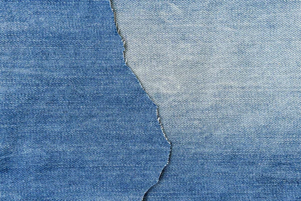 Jeans Denim Fond Tissu Bleu Tissu Denim Déchiré Texture Jeans — Photo