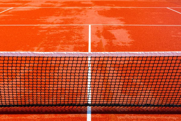 Açık Hava Kırmızı Tenis Kortunun Bir Parçası — Stok fotoğraf