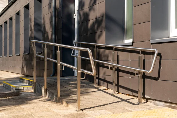 Ramp Wheelchairs Newly Renovated Building Example Living Solution Persons Walking Stock Photo