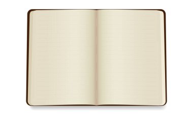 Sabit kapaklı bir defter aç. Vektör illüstrasyonu