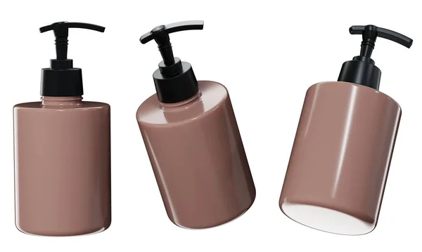Modello Cosmetico Dispenser Rendering Modello Bottiglia Prodotto Cura Della Plastica — Foto Stock