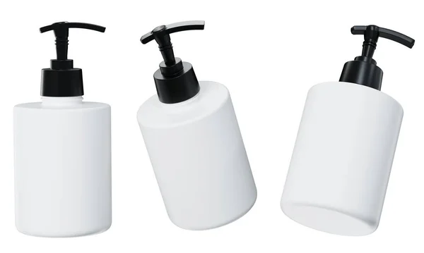 Maquilhagem Dispensador Cosmético Render Modelo Garrafa Produto Cuidados Plástico Branco — Fotografia de Stock