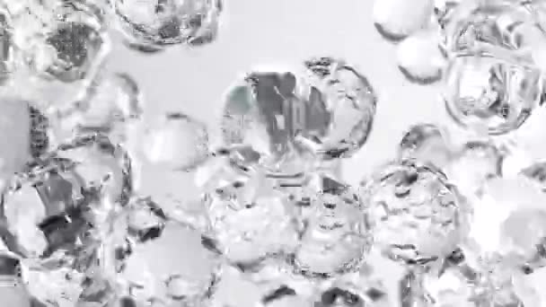 Chaotically Moving Glass Spheres Backlight Render Liquid Drops Abstract Changing — Stock videók