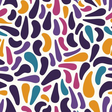 Soyut asimetrik geometrik vektör deseni illüstrasyonu, kalın şekilli ve sembollü modern tarz, modernist moda tasarım sanatı