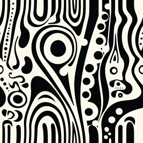 Чорно Білий Візерунок Нагадує Пофарбований Ботанічний Мотив Текстилі Конструкція Має — стоковий вектор