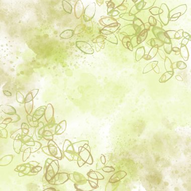 Göksel dijital suluboya, soyut arkaplan serinletici bahar yeşili tonlarını zarif çizgi sanat yaprağı motifleriyle sergiliyor. Bu doğadan esinlenilmiş illüstrasyon, soluk nane aromalı bir harmanlama içerir.