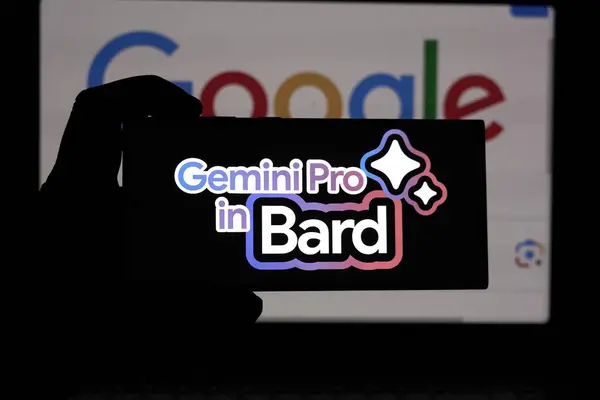 Dallas Usa February 2024 Cellphone Google Gemini Pro Bard Logo Royalty Free Stock Images