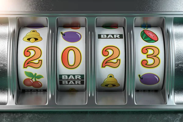 2022 Bonne Année Casino Machine Sous Avec Numéro Jackpot 2022 — Photo