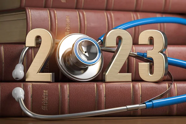2023 Gelukkig Nieuwjaar Voor Gezondheidszorg Farmaceutische Industrie Nummer 2023 Met — Stockfoto