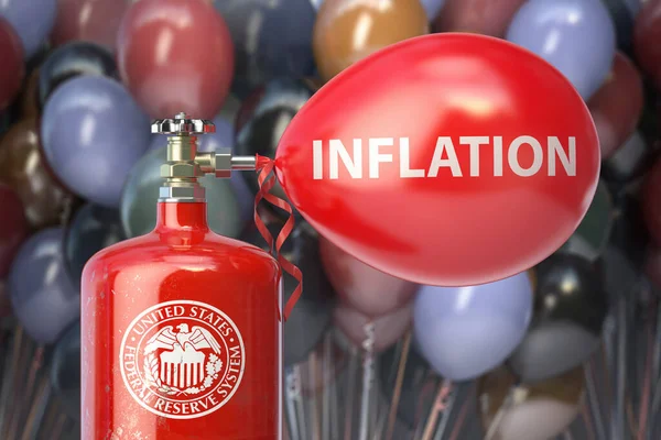 Fed Och Inflation Tank Med Symbol För Federal Reserve Systemet — Stockfoto
