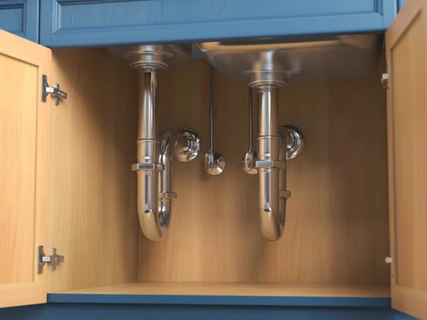 Metal Pipes Sink Kitchen Illustration — Stock Photo, Image