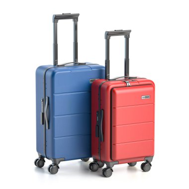 Bavullar beyaz arka planda izole edilmiş. 3d illüstrasyon