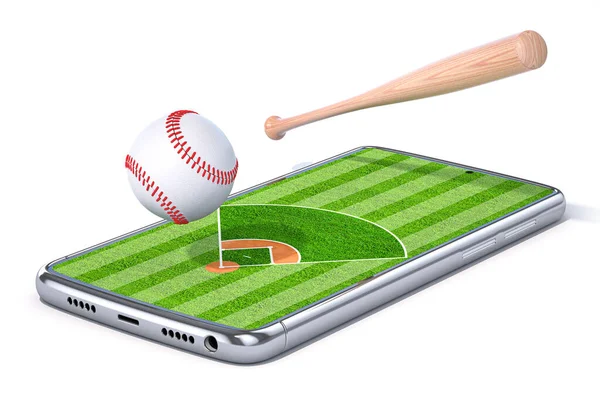 Honkbal Smartphone Online Video Game App Mobiele Telefoon Met Een — Stockfoto