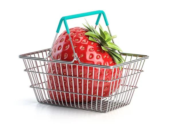 Truskawka Koszyku Zakupy Kupowanie Jedzenia Owoców Koncepcja Sex Shopu Ilustracja — Zdjęcie stockowe