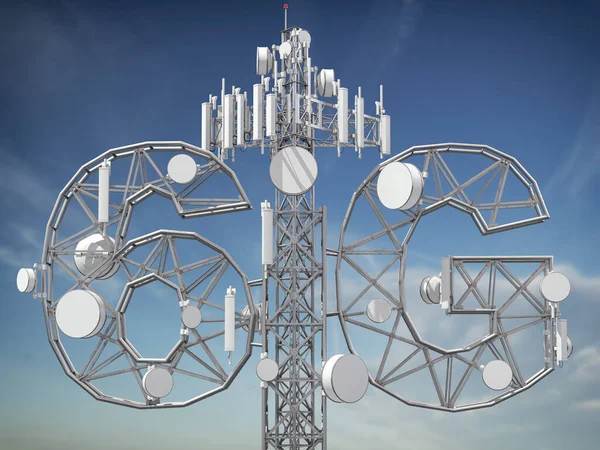 Haberleşme Kulesi Hücresel Nin Anten Radyo Vericileri Illüstrasyon — Stok fotoğraf