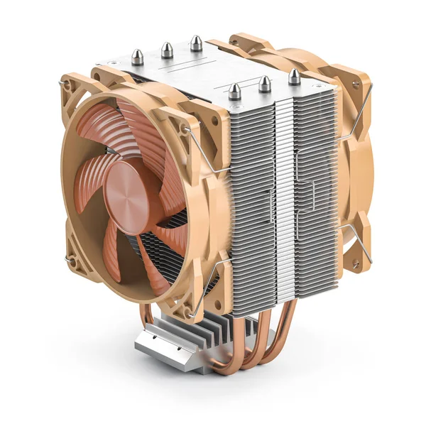 Cpu Cooler Heatpips Isolated White Foundation Иллюстрация — стоковое фото