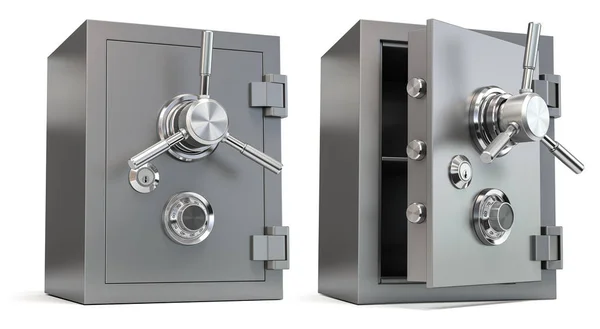 Bank Vault Safe Isolated White Security Protection Illustration — Stock Photo, Image