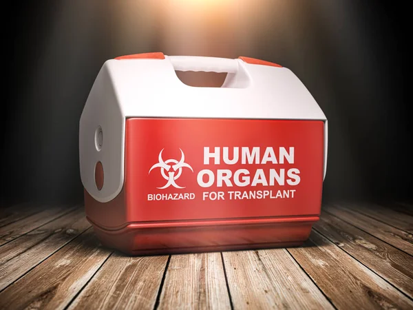 Menschliches Organ Für Transplantation Kühlschrankbox Illustration — Stockfoto