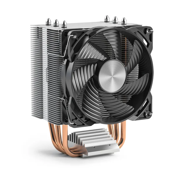 Cpu Cooler Heatpips Isolated White Foundation Иллюстрация — стоковое фото