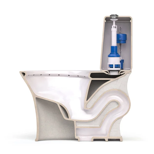 Querschnitt Der Toilettenschüssel Struktur Von Schüssel Und Toilettentank Illustration — Stockfoto