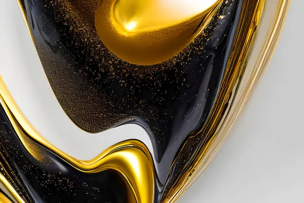 luxury fluid pour art varied and balanced abstract subject matter featuring the colours chinese white neutural tint lamp black and glitter gold