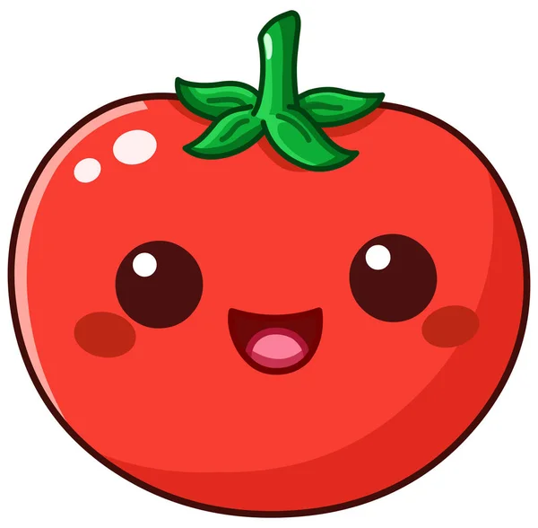 Glückliche Tomatenfigur Kawaii Stil Stockillustration